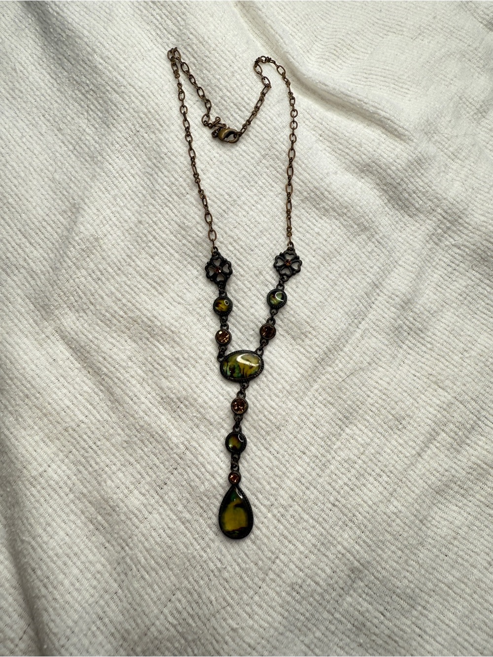 Y2K Whimsigoth Floral Drop Necklace
